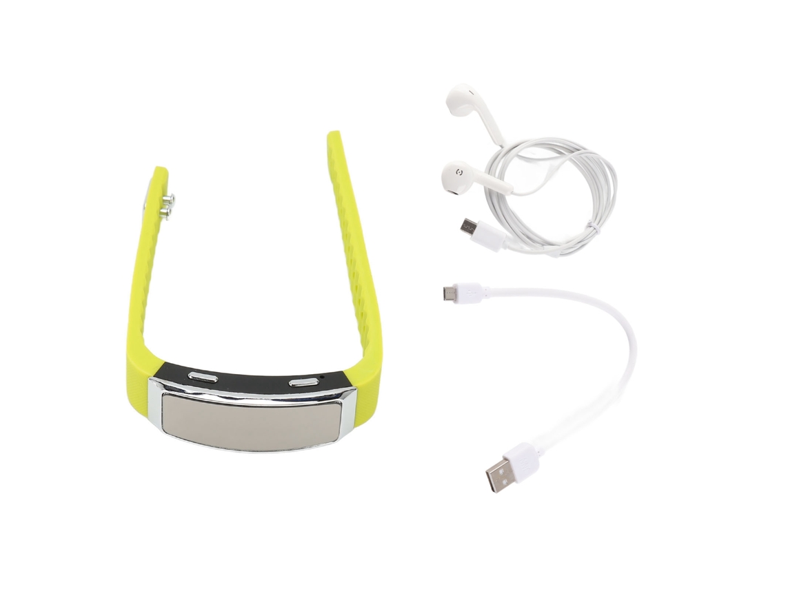 Reloj Hd Recargable Con Cancelación De Ruido Activada Por Voz, Reproductor De Música, Correa Amarilla, 16 Gb
