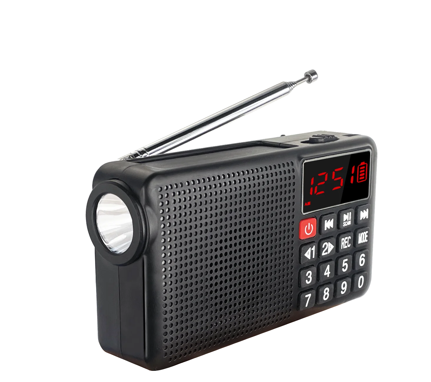 (negro) Nueva Radio Am/fm/wb Multifuncional Portátil Con Manivela, Multifuncional