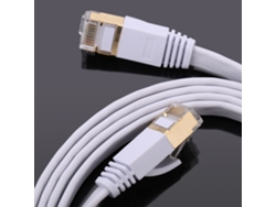 Cable De Red Cat7 Sstp Rj45 De Alta Velocidad De 1,5 M, Plano, Para Ordenadores, Routers Y Conmutadores Ethernet - Blanco