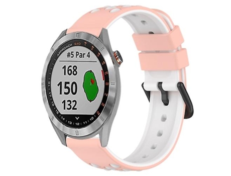 Correa De Reloj Inteligente Para Garmin Approach S40, Banda De Reloj De Silicona Porosa De Dos Colores, Rosa Y Blanco, 20Mm VENISYMLIS