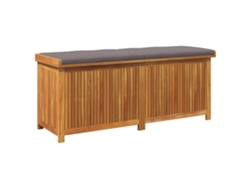 Caja de cojines para exterior, madera maciza de acacia, EXCLUSIVA DE LA CASA