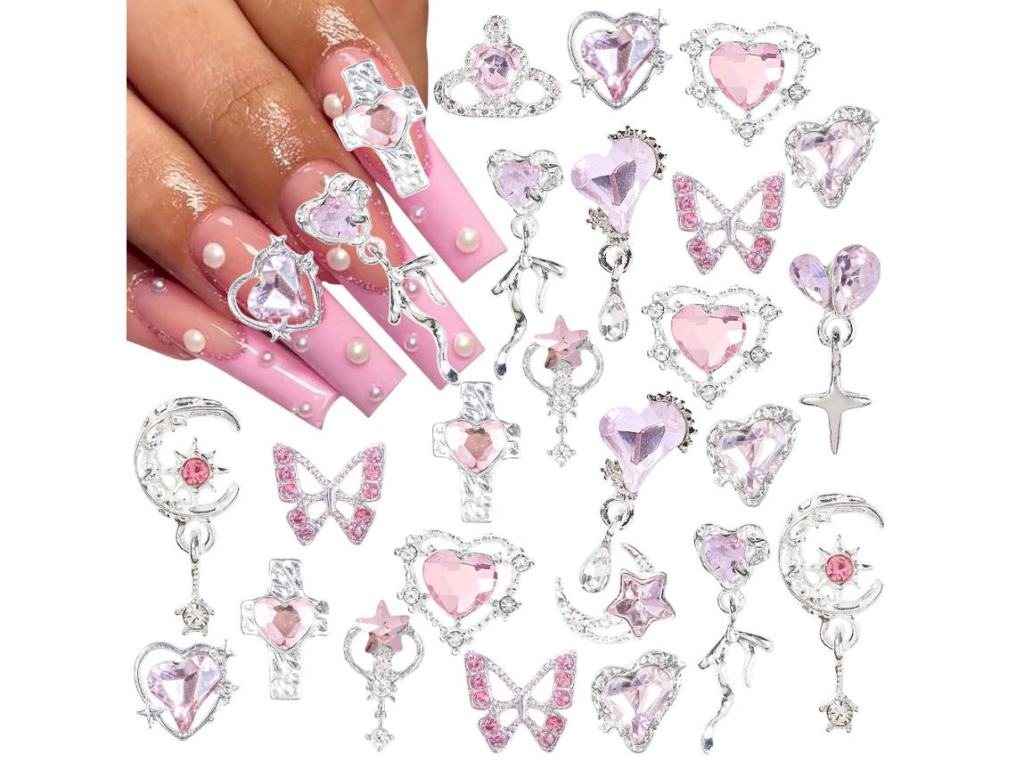 Accesorios De Manicura De Aleación Y2k, 24 Piezas, Decoraciones De Uñas Con Diamantes De Imitación (b) Panoona