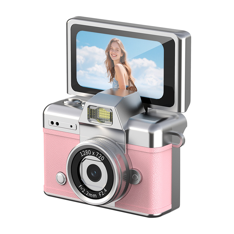 Cámara Infantil Retro Czhhmart. Pantalla Abatible. Incluye Tarjeta Tf De 32 Gb (rosa).