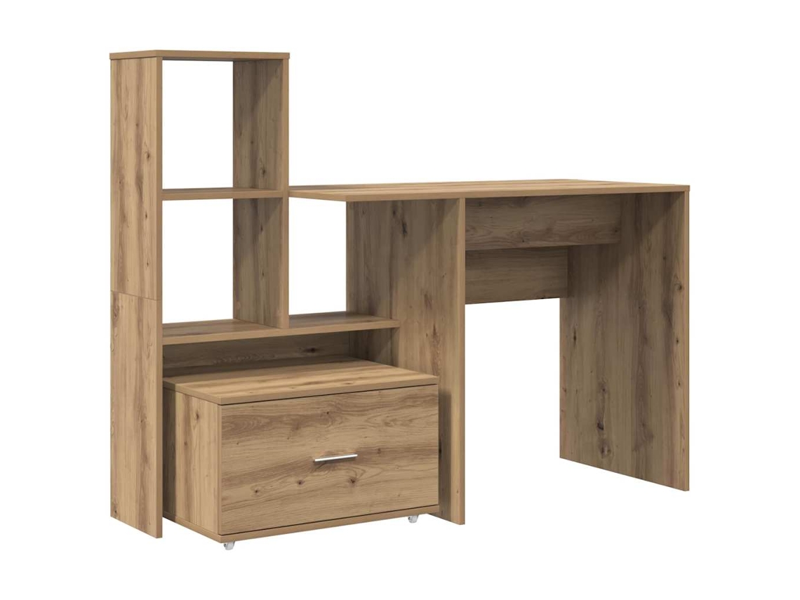 Mesa | Escritorio con cajón, roble artesanal, 131,5 x 50 x 106,5 cm