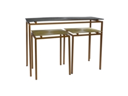 Set 3 Consola Metal Aluminio Gris 109,5x37,5x80cm