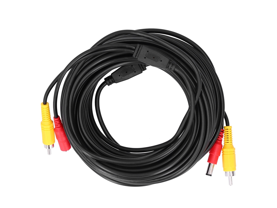 Cable Cctv Portátil 2 En 1 Cable De Video Y Alimentación Rca+dc Para Cámara De Vigilancia Reproductor Dvd 20m 65.6ft