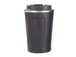 Taza Térmica De Acero Inoxidable 304 Con Tapa De Cierre Seguro, 380 Ml, Portátil Para Café, Uso En La Oficina, Color Negro.