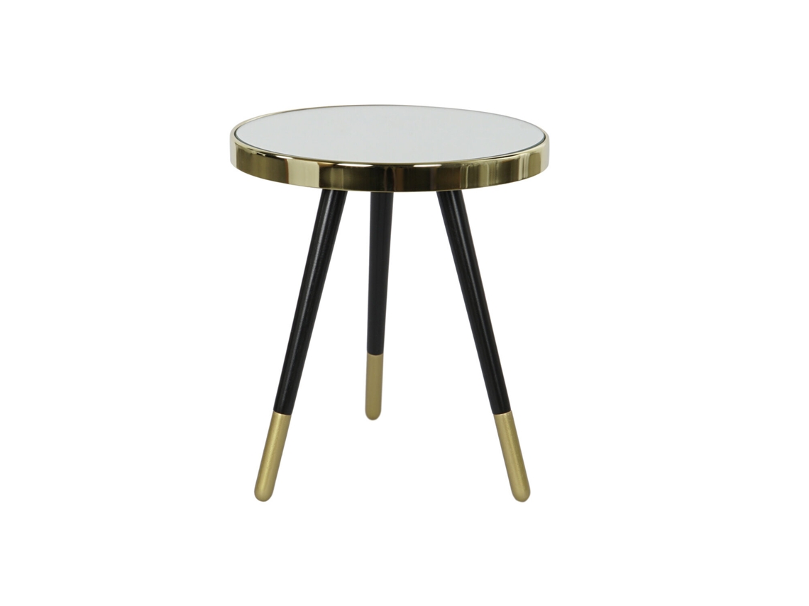 Mesita Auxiliar Acero Espejo Dorado 42,5x42,5x48cm