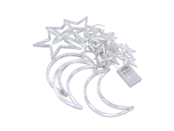 Rebe-luces De Cortina Con Estrellas Y Luna 126 Led Batería Ambiente Romántico Para Ramadán Bodas Cumpleaños