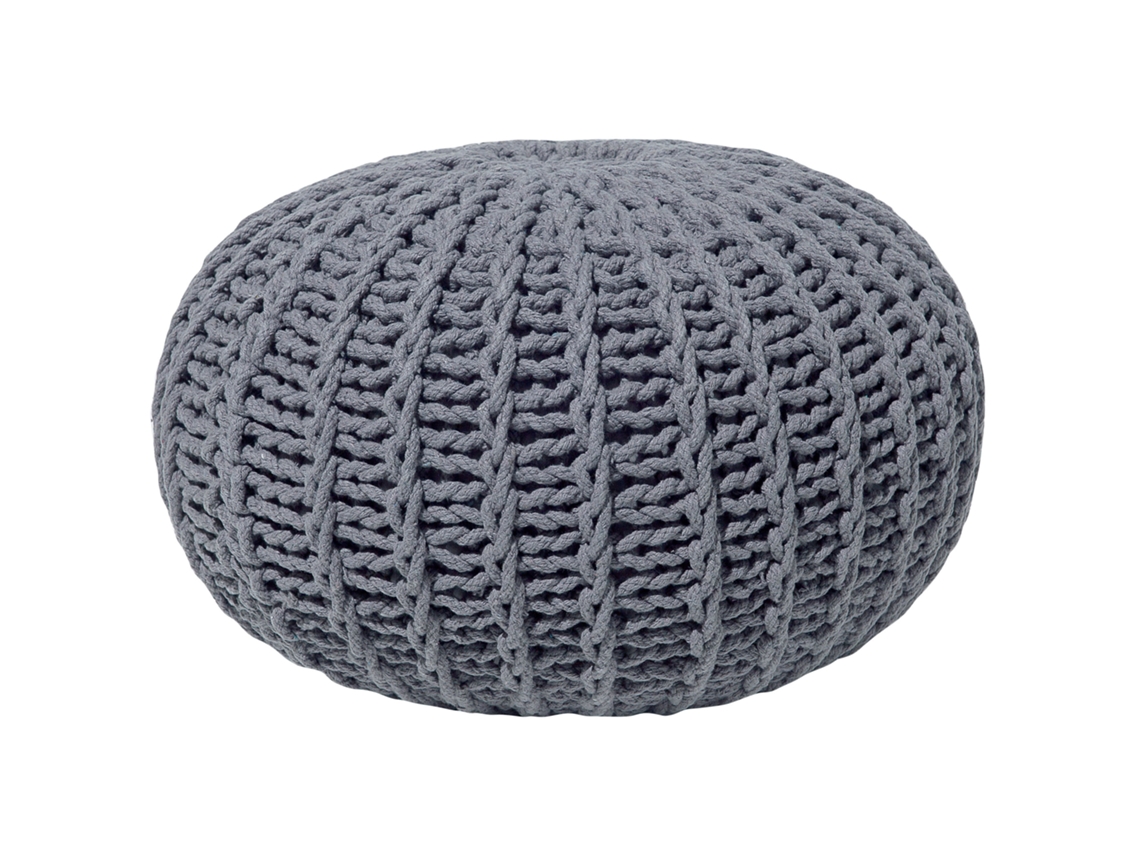 Otomana decorativa BELIANI Conrad de Algodón Gris 50x50x35