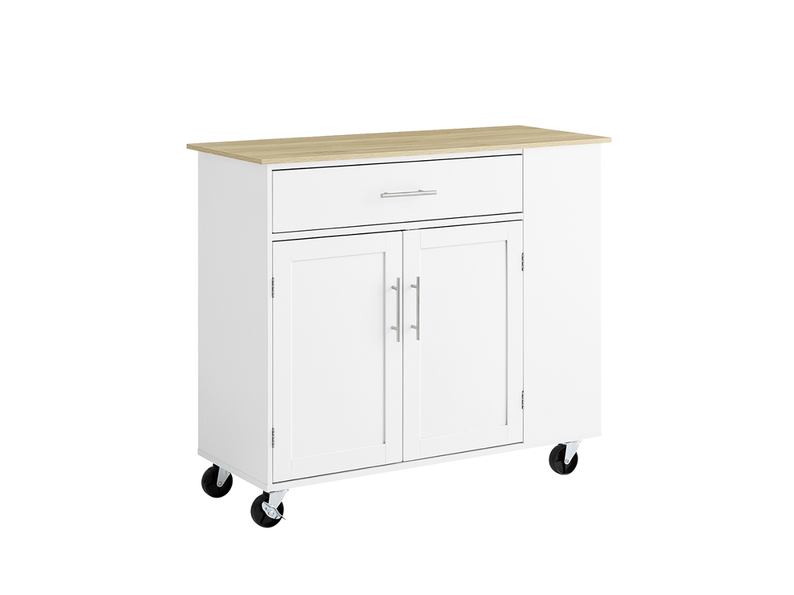 Carrito de cocina blanco Sobuy con cajón y estante