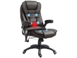 Silla De Oficina Eléctrica Con Masaje Y Calefacción , Silla De Oficina Ergonómica Con Tapicería Sintética Marrón.