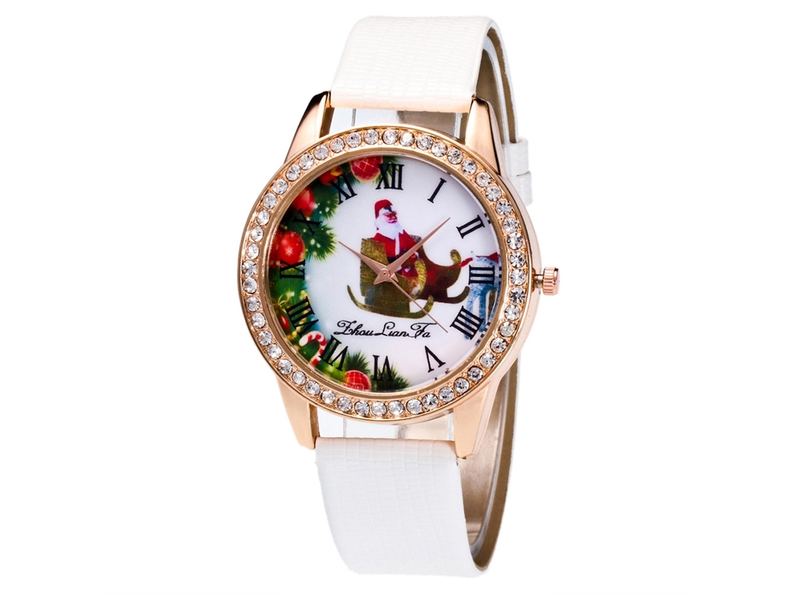 Reloj De Pulsera Analógico De Cuarzo Para Mujer Zhoulianfa Con Correa De Piel Sintética Blanca.
