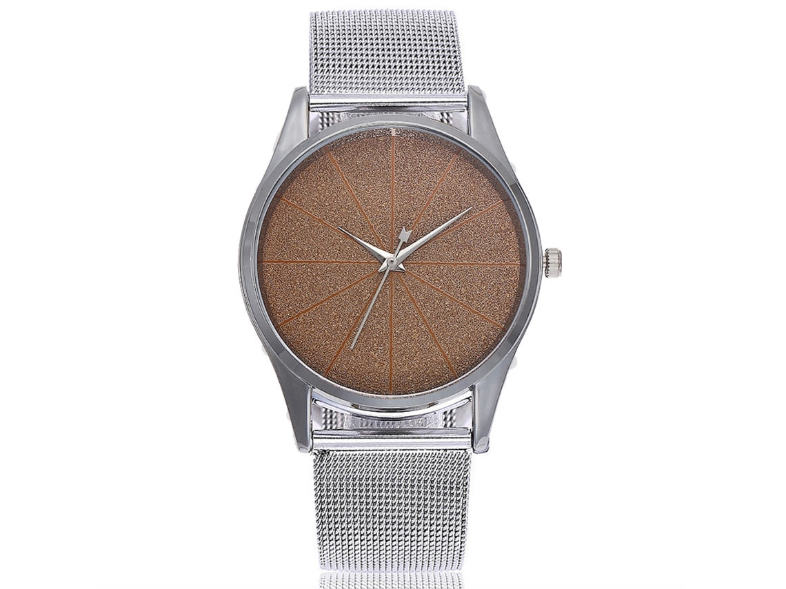 Reloj De Pulsera Unisex Ultrafino De Cuarzo Vansvar Con Correa De Malla De Aleación (marrón Claro)