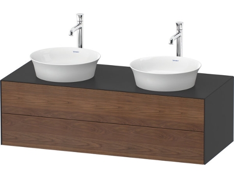 DURAVIT Tulip blanco, mueble de baño colgado en la pared, ancho 1300 x profundidad 550mm, con 2 cajones, con tecnología tip-on, WT4988B