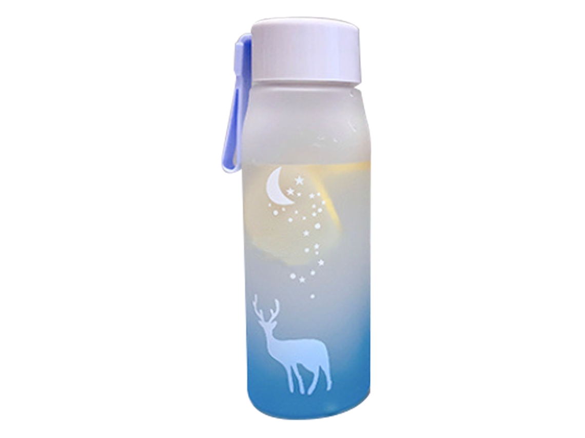 Botella De Agua Portátil Con Cordón, Bonito Estampado, Azul Mate, 580 Ml, Acero Inoxidable, Isotérmica, A Prueba De Fugas, Para Bebidas Y Té.