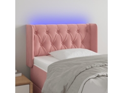 Cabecero Con Led De Terciopelo Rosa 83x16x78/88 Cm