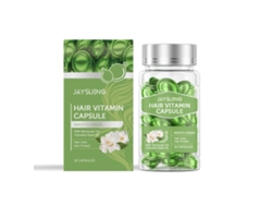 Cápsulas de tratamiento capilar con aceite verde para el cuidado del cabello.
