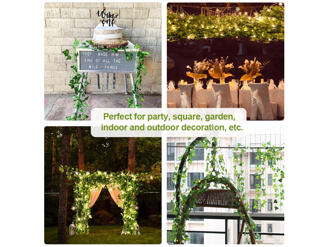 Guirnalda De Enredaderas Artificiales Con Luces Led De 2 M, 20 Led, Usb, Ideal Para Fiestas Navideñas Y Decoración De Jardín.