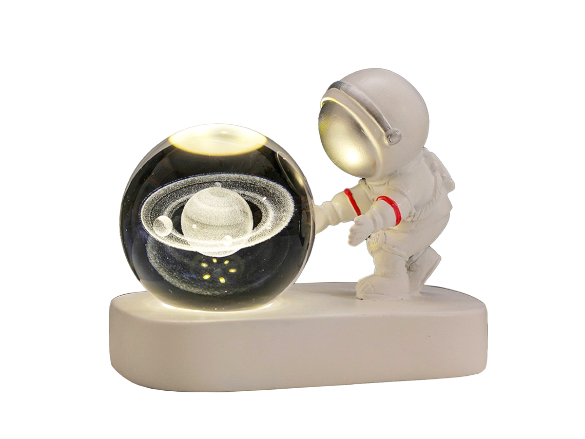 Bola de cristal luminosa Luz natural Astronauta Saturno