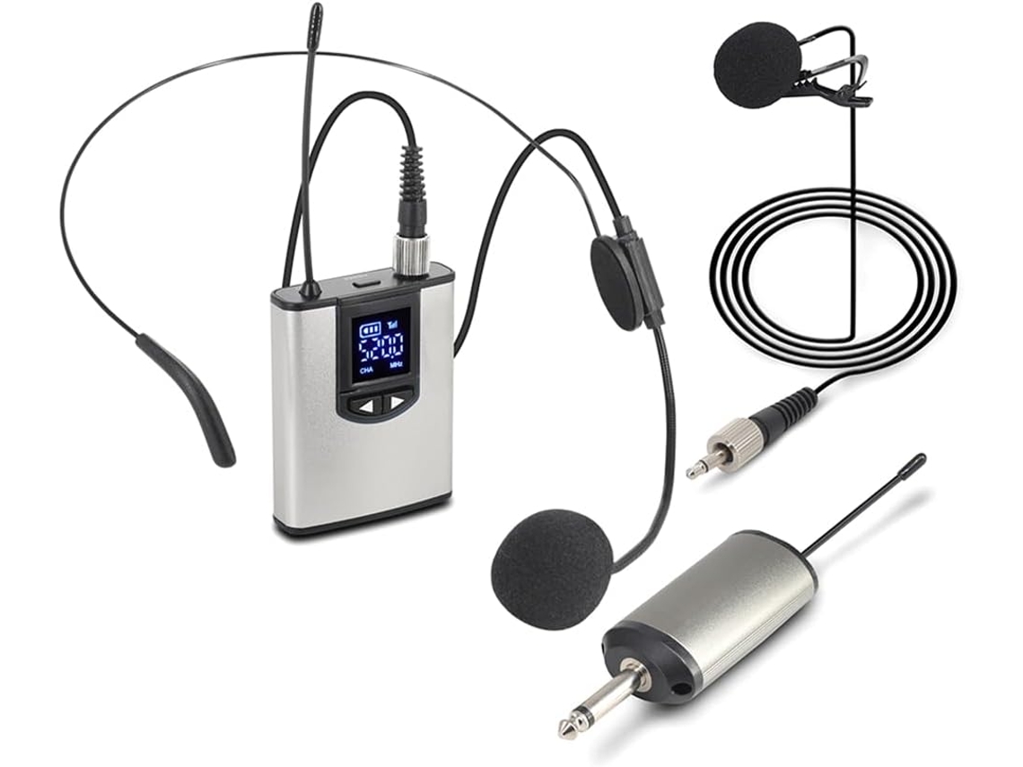 Sistema De Micrófono De Solapa Uhf Con Transmisor De Bolsillo Para Conferencias Y Entrevistas.