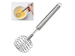 Batidora De Huevos Manual De Acero Inoxidable, Batidora De Leche Redonda Con Resorte
