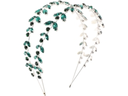 Diadema De Boda Verde De Doble Capa - Elegante Diadema De Cristal Para Mujeres Y Niñas