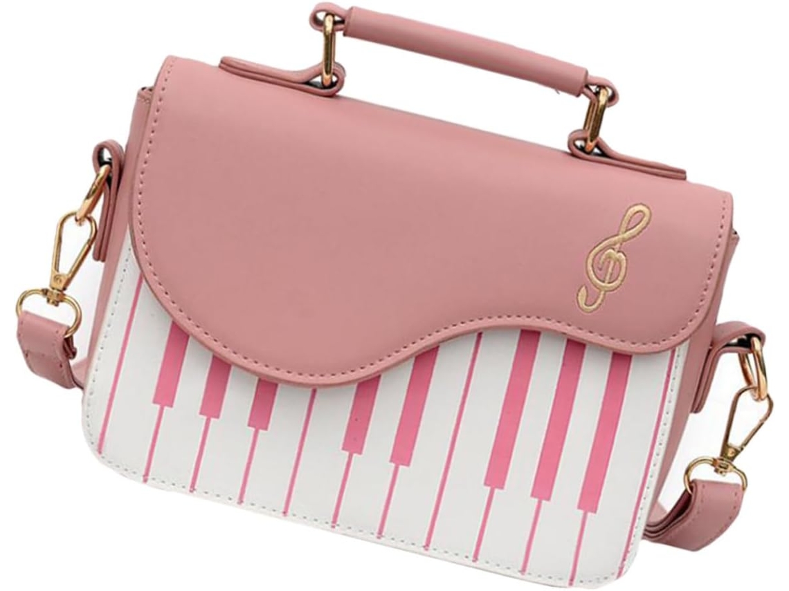 Bolso Bandolera Cuadrado Pequeño Para Mujer En Piel Sintética Rosa Con Bordados Coloridos, Estilo Chic Y Creativo, Ligero.