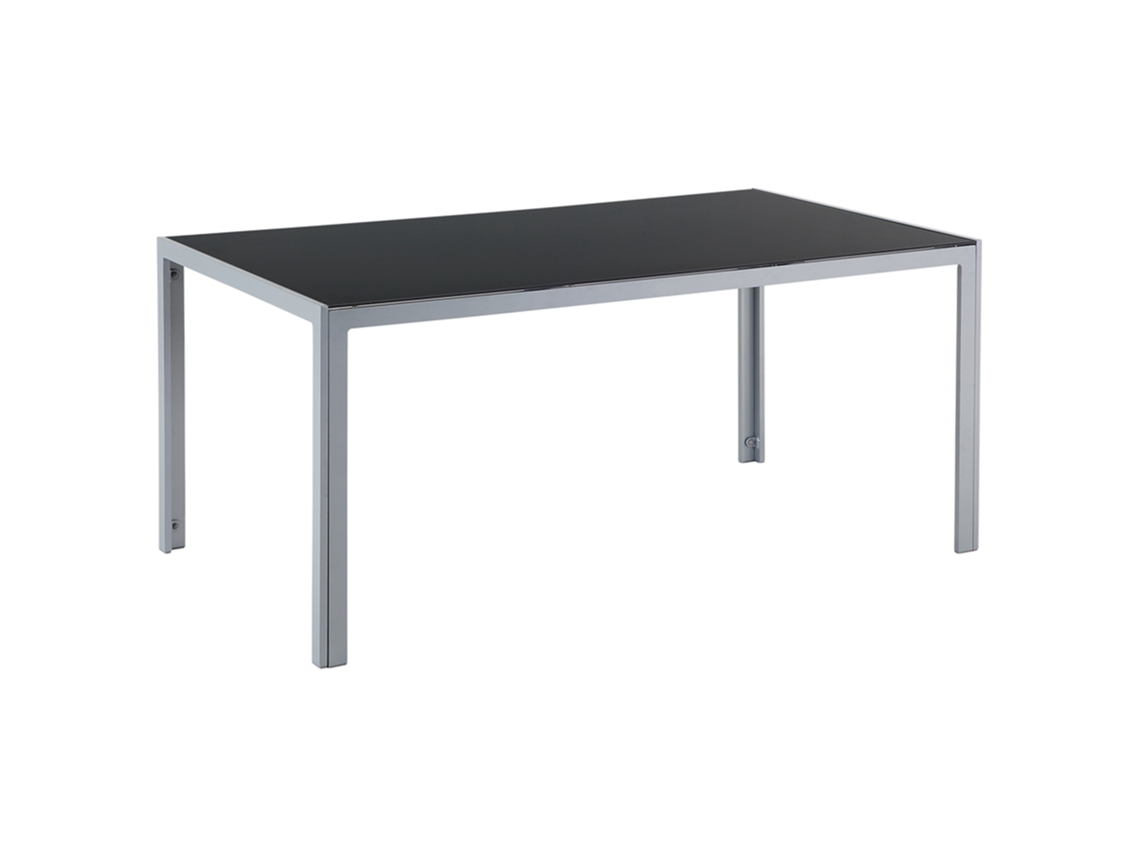 Mesa de jardín BELIANI Catania de Aluminio Negro 91x160x71