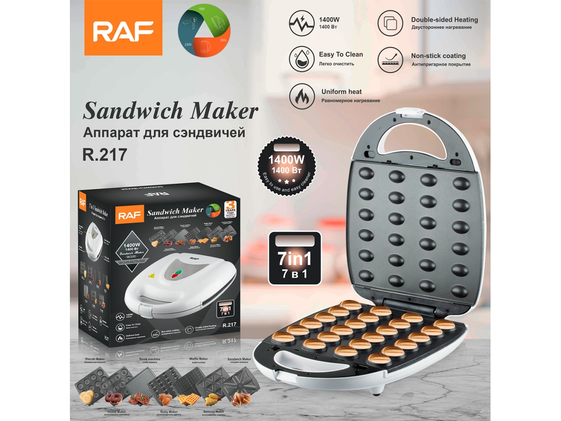 Sandwichera estándar europea, waflera multifuncional 7 en 1, máquina de desayuno, máquina de repostería portátil Mdug