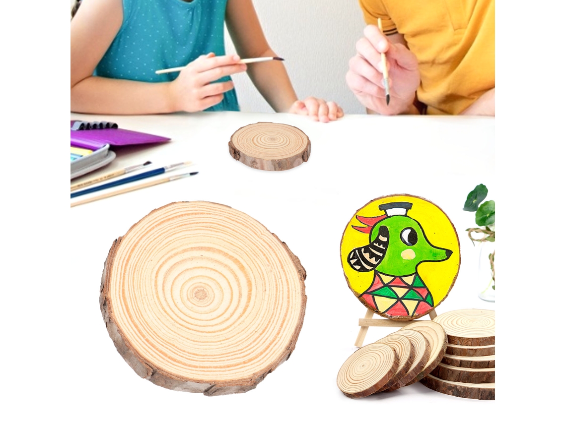 Chapas De Madera De Pino Natural, Redondas, De 6-7 Cm, Para Manualidades, Decoración De Bodas Y Navidad.