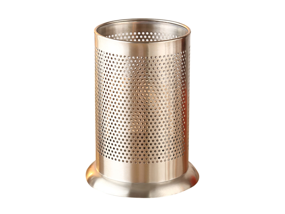 Soporte De Acero Inoxidable Con Orificios De Drenaje Para Cubiertos, Pajitas Y Palillos De Dientes.