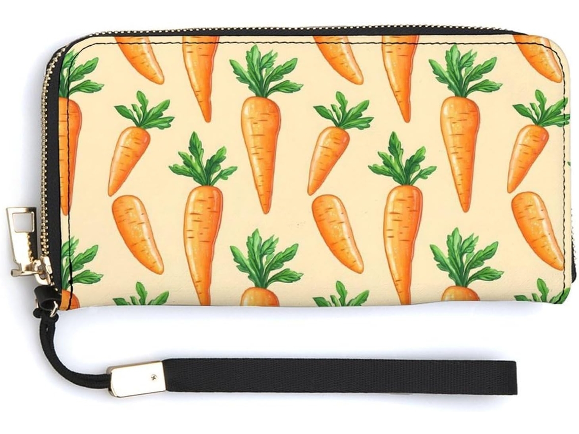 Cartera Cuero Con Cremallera Para Mujer Diseño Estampado