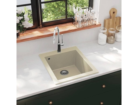 Fregadero VIDAXL de Granito con Un Seno Beige