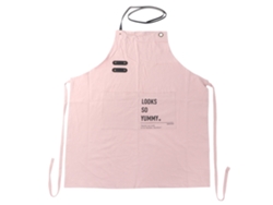 Delantal Adulto De Algodón Y Lino Para Cocina, Delantal Con Cordón Ajustable Para Hogar O Cafetería (rosa)