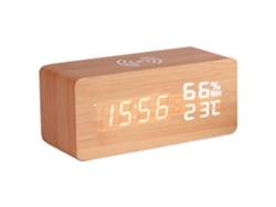 Reloj Despertador Electrónico de Madera con Carga Inalámbrica. Kofihety