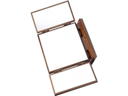 Espejo De Bureau Pliable En Bois Sculpté 3 Faces Couleur Cerisier Maquillaje Mujer Compacto Pour