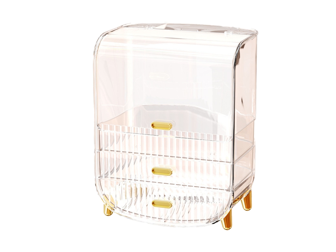 Organizador de maquillaje probado con pulpo, gran capacidad, acrílico transparente, para suministros cosméticos.