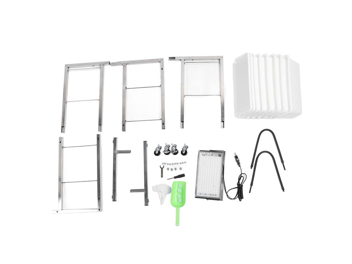 Jardinera vertical de 4 niveles con luz móvil para plantas