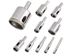 10 Piezas Set De Brocas Huecas Diamante Para Cerámica Vidrio Baldosas, 6mm A 30mm, Acero Carbono Resistente