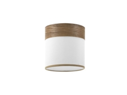 Pantalla Regleta/plafón Cloe Blanca/madera Oscura E27 (ø16x16x16cm)
