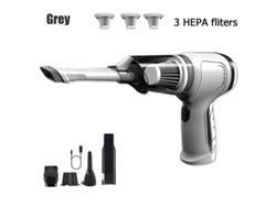 Aspiradora Portátil Para Coche, Soplador Y Aspiradora 2 En 1 (con 3 Filtros, Blanca) Czhhmart