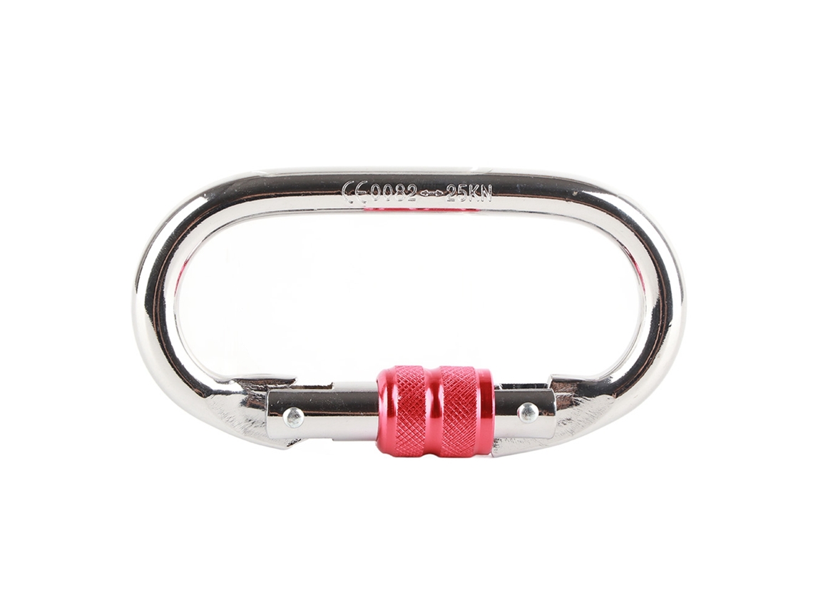 Mosquetão O Forma Com Parafuso Trava 25kn Cc 0082 Para Escalada Em Rocha Outdoor Vermelho