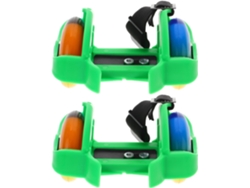 Patines De Ruedas Ajustables Con Luces Para Exteriores, Color Verde, Material Duradero Y Transpirable.