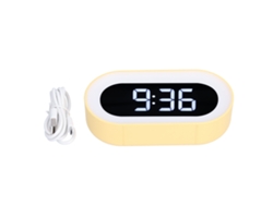 2026-reloj Despertador Con Luz Nocturna Led Pantalla Digital Música Calendario Perpetuo Función De Memoria Amarillo