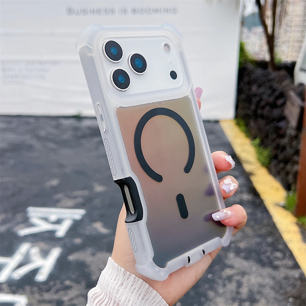 (iphone Air, Negro) Funda Magnética A Prueba De Golpes Para Iphone, Con Protección De Doble Capa Para El Marco De La Cámara.