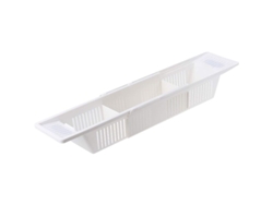 Organizador De Juguetes De Baño Para Bebés Con Diseño Retráctil En Plástico Pp Blanco, 86x14x10cm