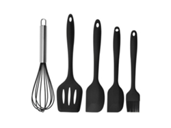 Utensilios De Cocina De Silicona Negros: Fáciles De Limpiar Y Resistentes Al Desgaste JEIIBRZUI