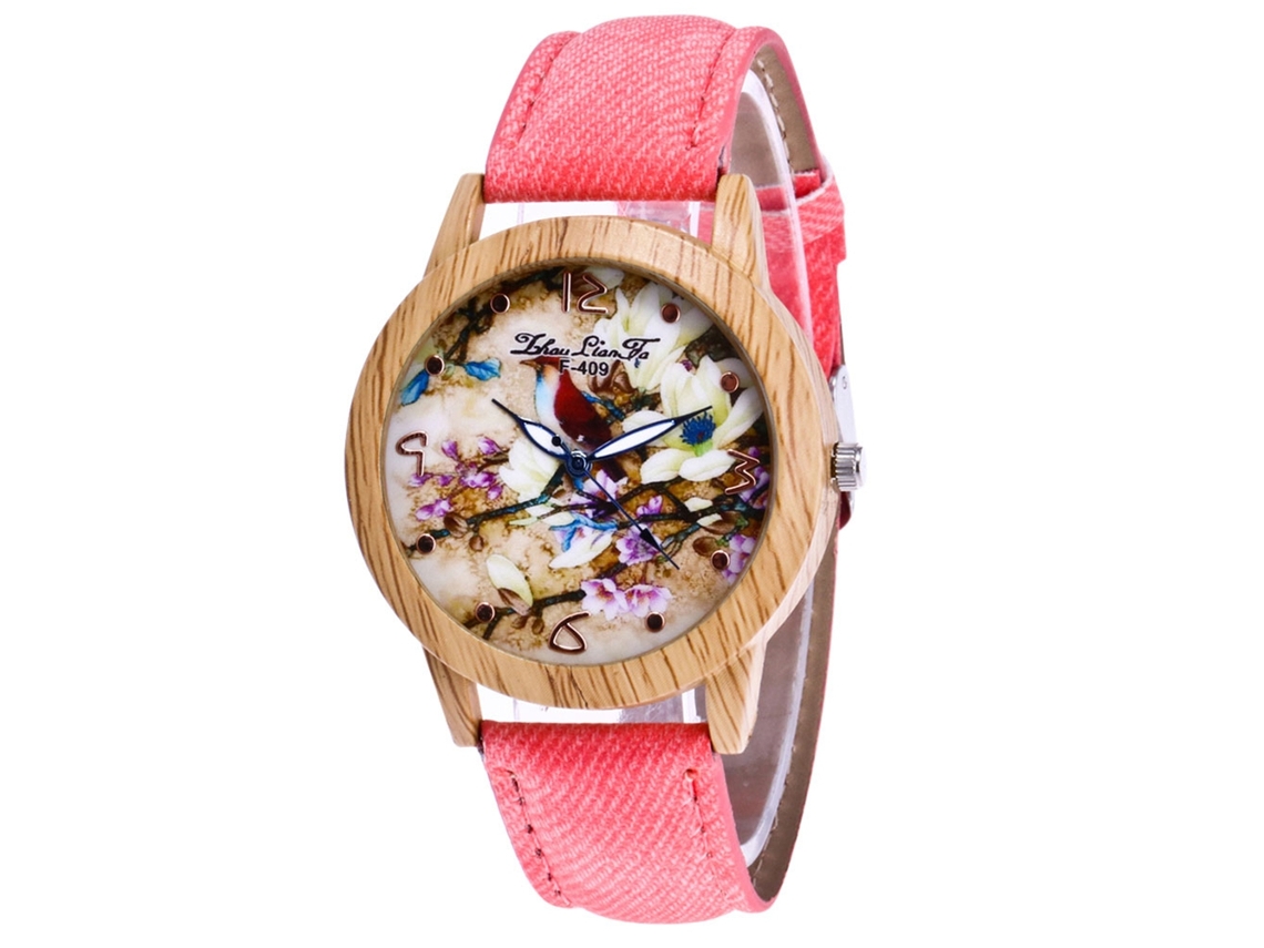 Reloj Unisex Informal De Cuarzo Con Movimiento Analógico En Madera De Sándalo Y Cebra.