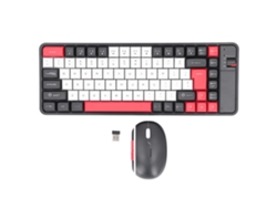 Teclado y ratón combinados de 84 teclas QWERTY USB Bluetooth color rojo para oficina y viajes
